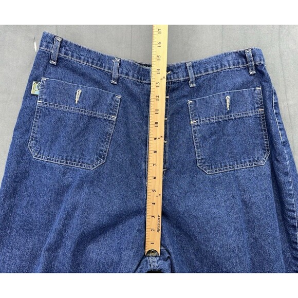 Nothing Jeans Womens 20 Blue Wide Flared Denim Y2K Button Fly Pockets Plus - Picture 10 of 12